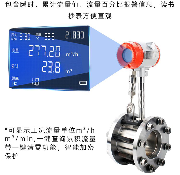 水蒸汽流量计液晶显示图