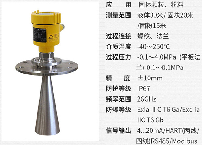 雷达波液位计RD708技术参数表图