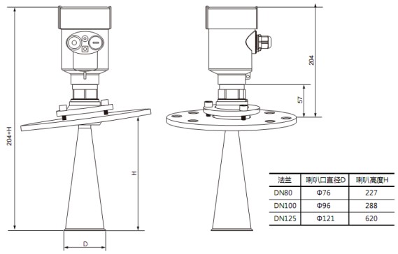 雷达波液位计RD706外形尺寸图